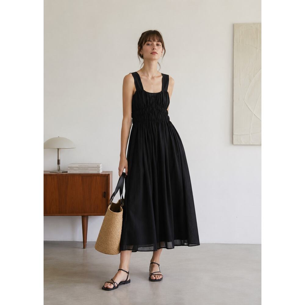 Burberry Black Sleeveless Midi Dress with Wide Straps NEW 8 - Picture 11 of 11